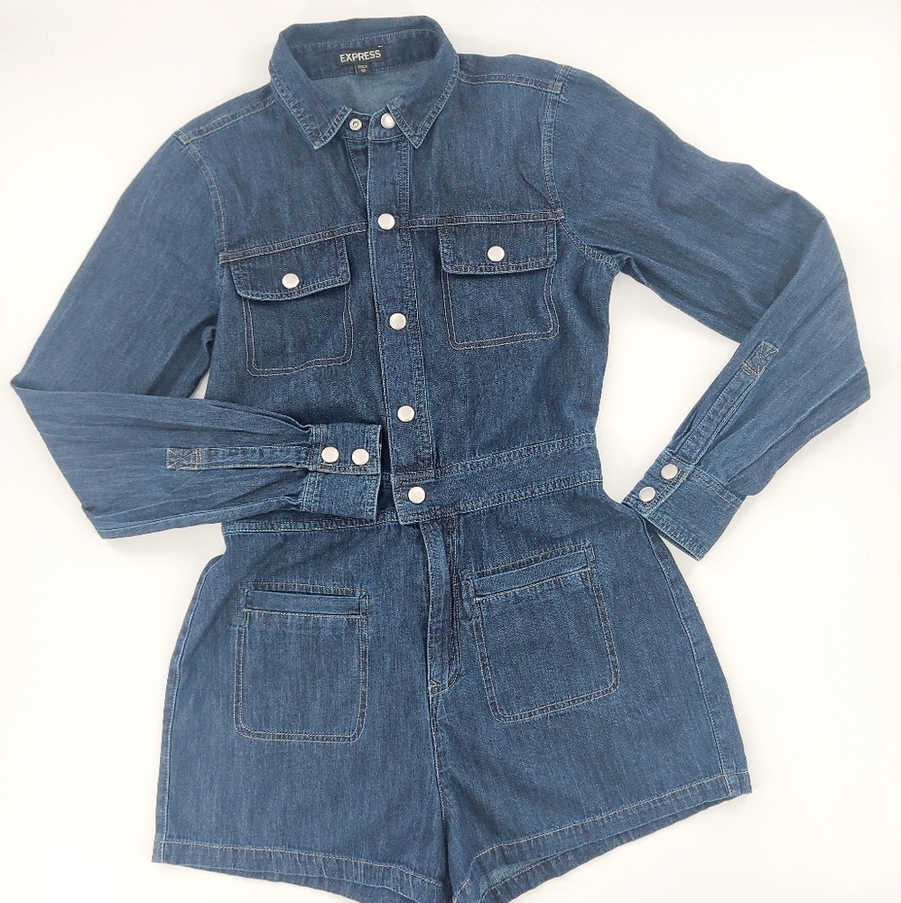 Express Denim Romper - Picture 4 of 6